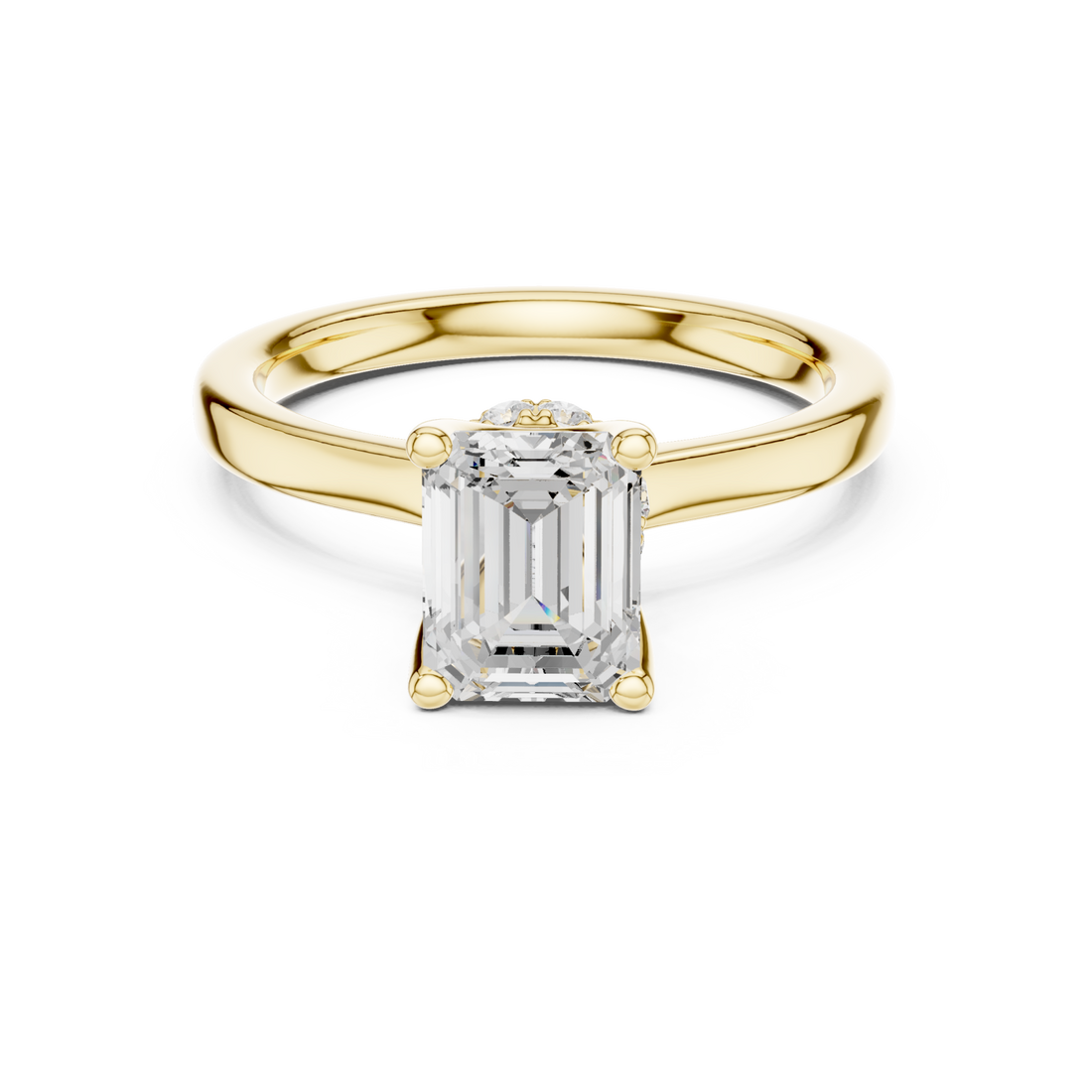 Gold Lustrous Grace Solitaire Ring Right View