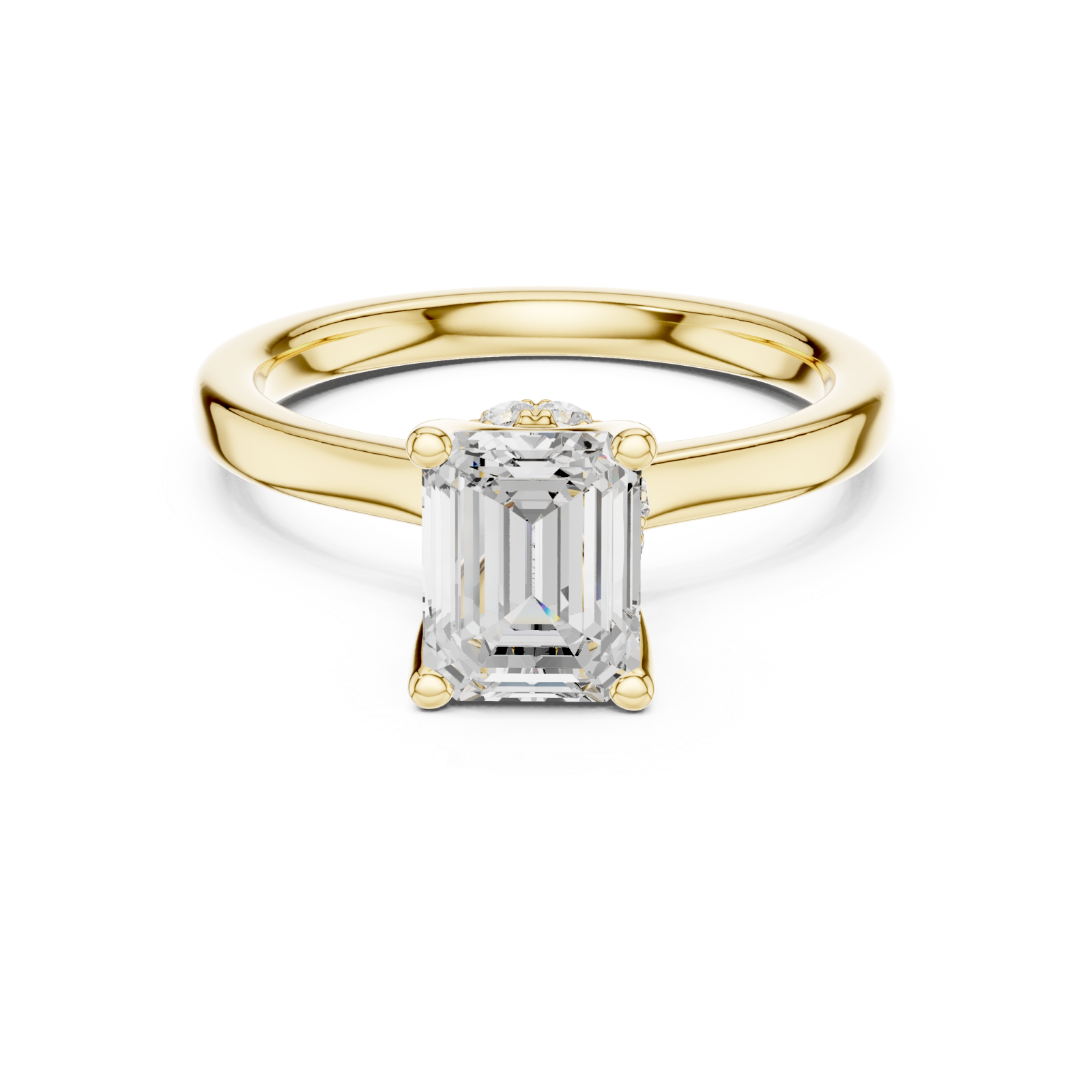  Gold Lustrous Grace Solitaire Ring Front View