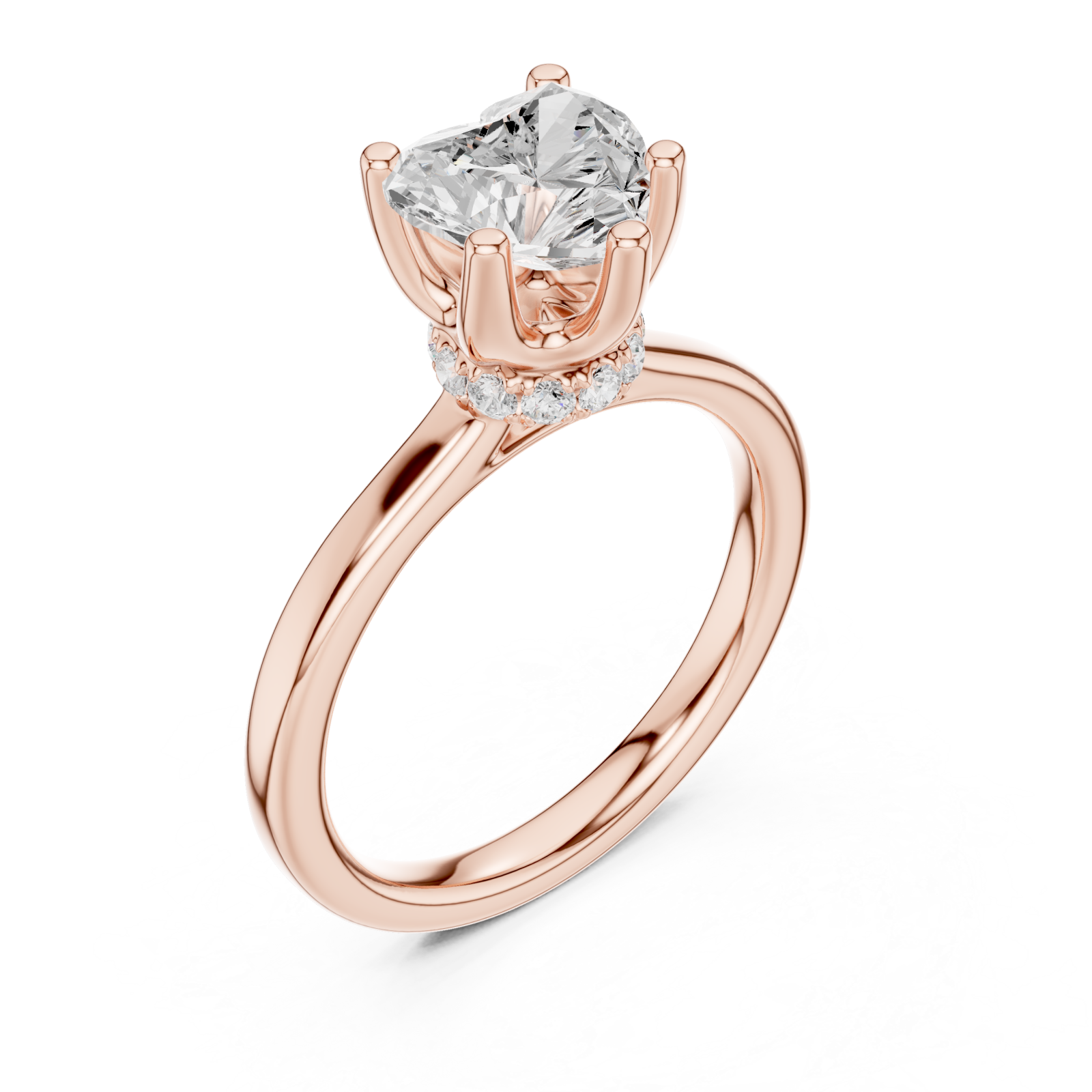  Rose Gold Opulent Heart Silhouette Engagement Ring Right View
