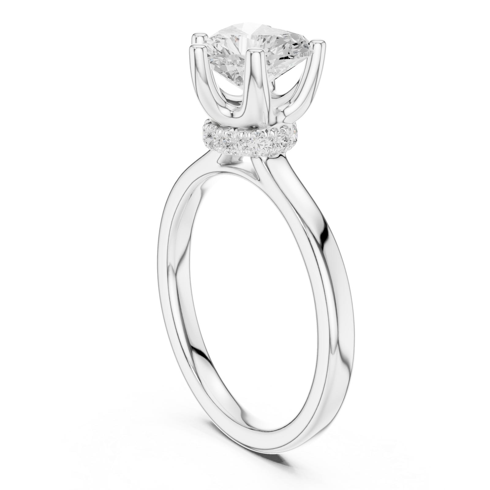  White Gold Opulent Heart Silhouette Engagement Ring Left View