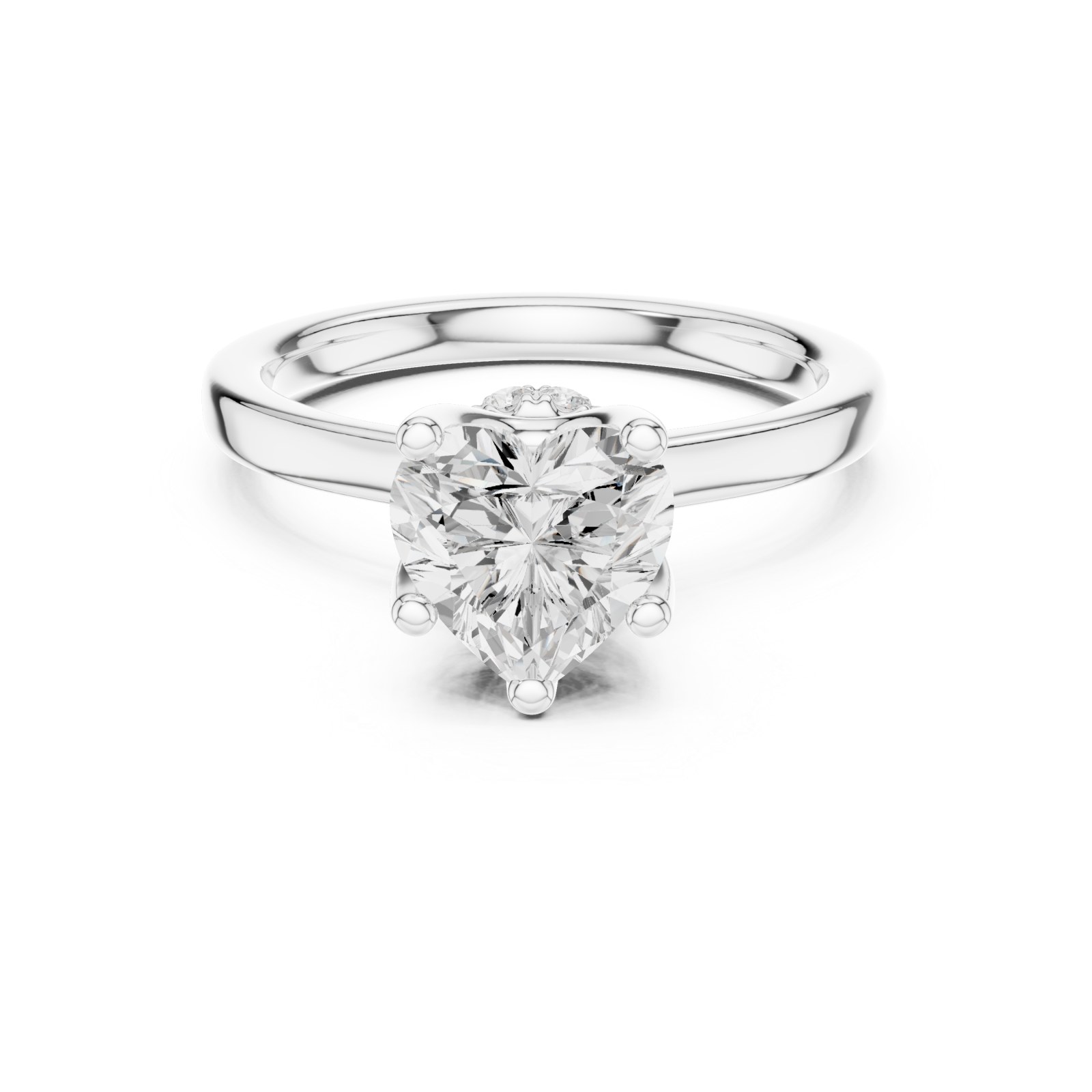  White Gold Opulent Heart Silhouette Engagement Ring Front View