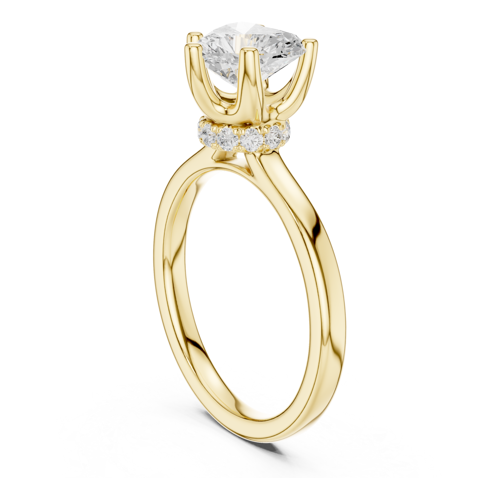  Gold Opulent Heart Silhouette Engagement Ring Left View