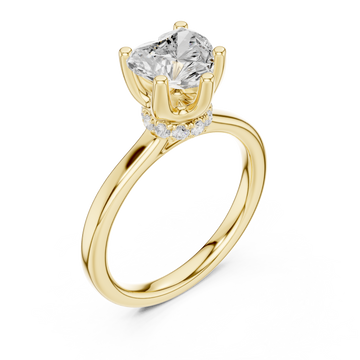 Gold Opulent Heart Silhouette Engagement Ring Right View