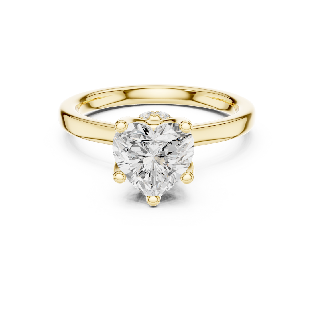 Gold Opulent Heart Silhouette Engagement Ring Right View