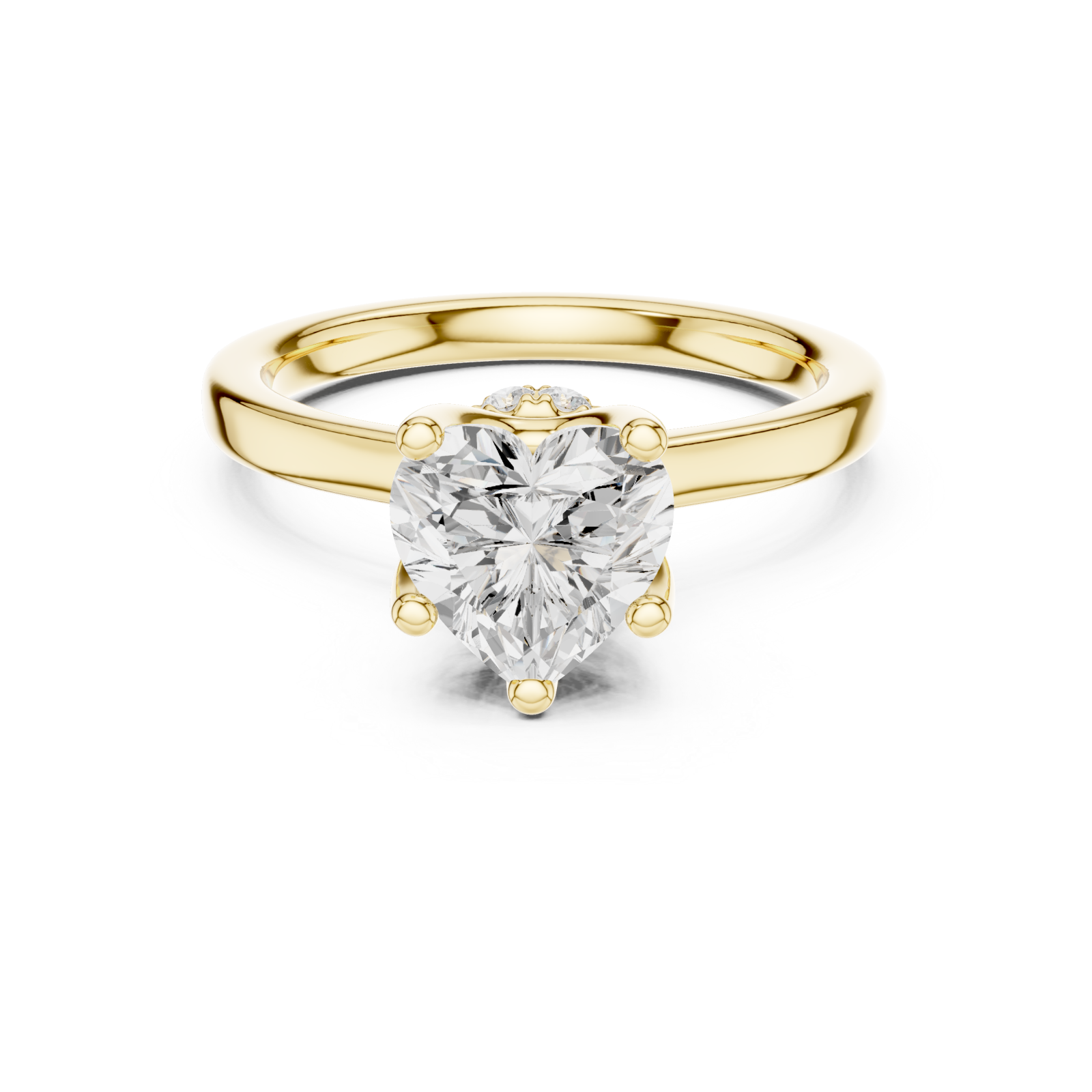  Gold Opulent Heart Silhouette Engagement Ring Front View