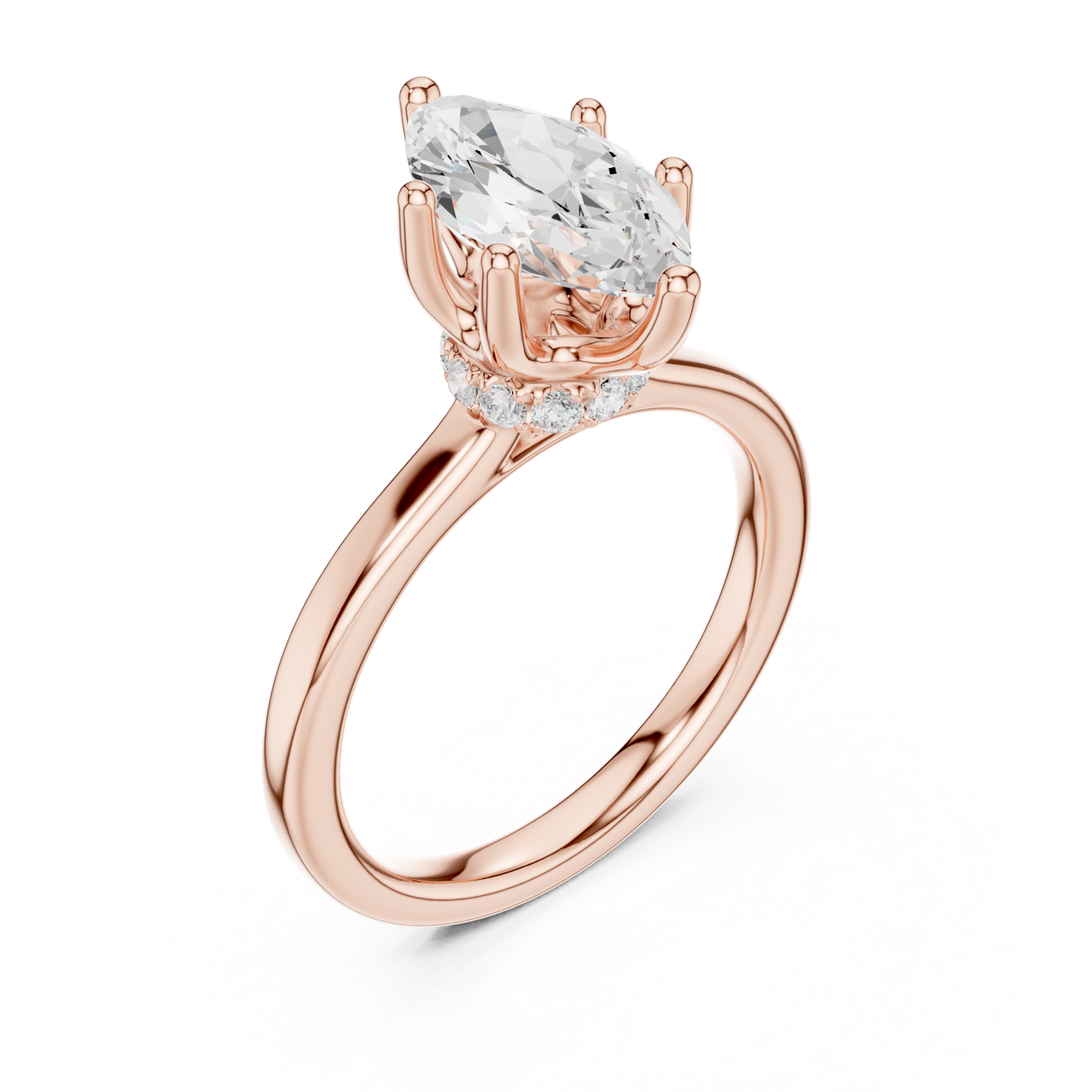  Rose Gold Luminous Marquise Elegance Ring Right View