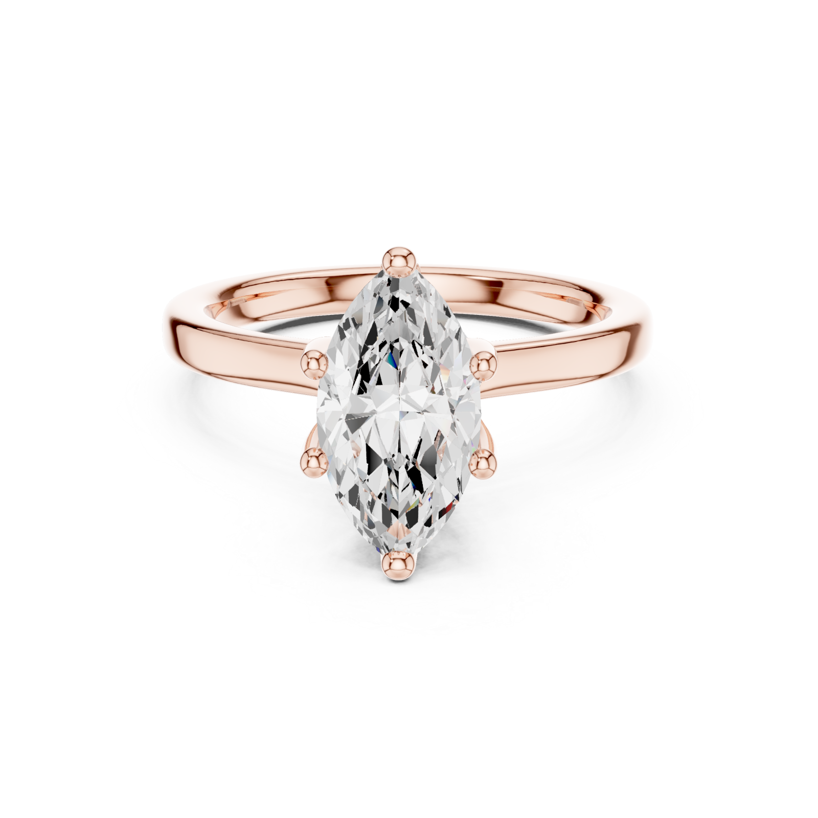  Rose Gold Luminous Marquise Elegance Ring Front View