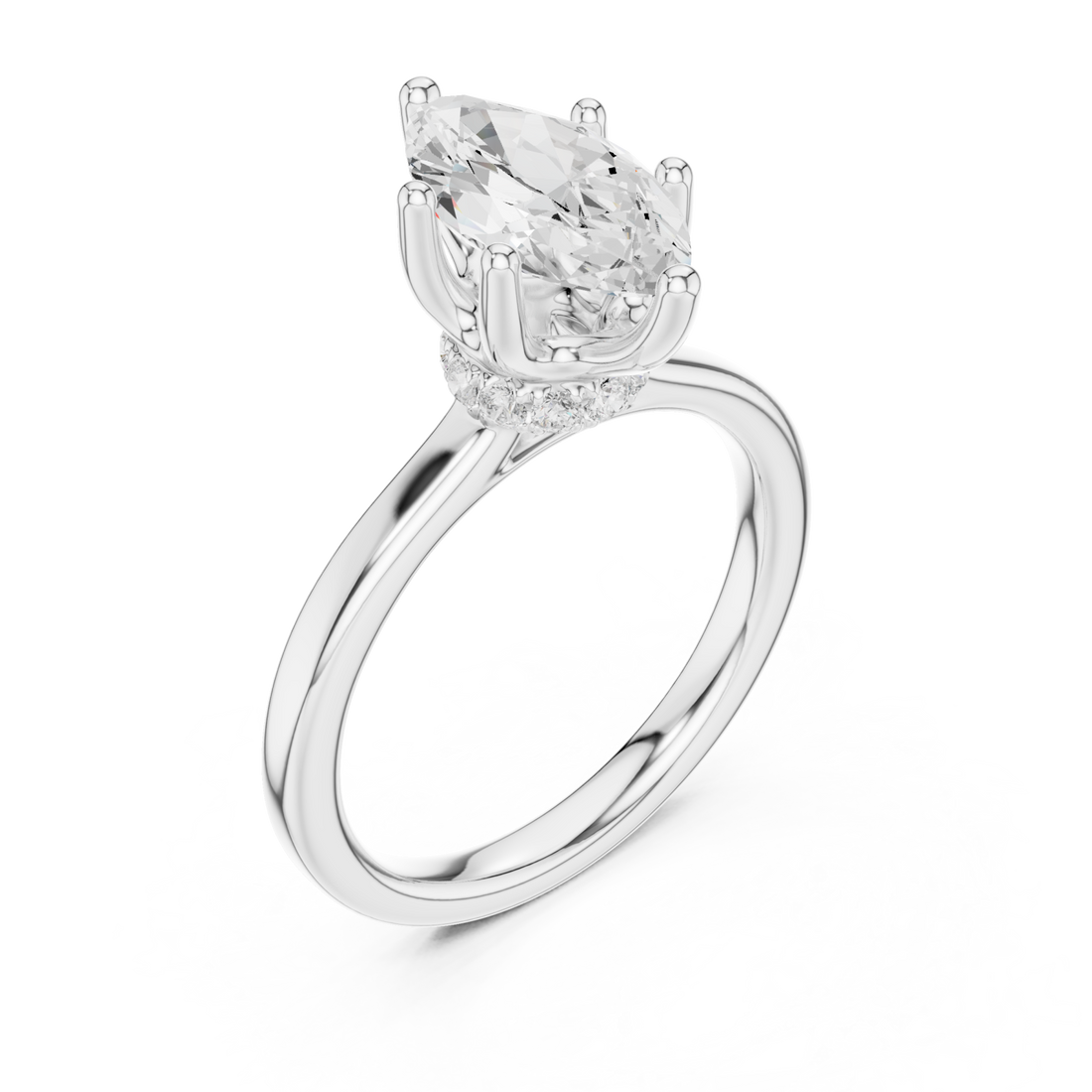  White Gold Luminous Marquise Elegance Ring Right View