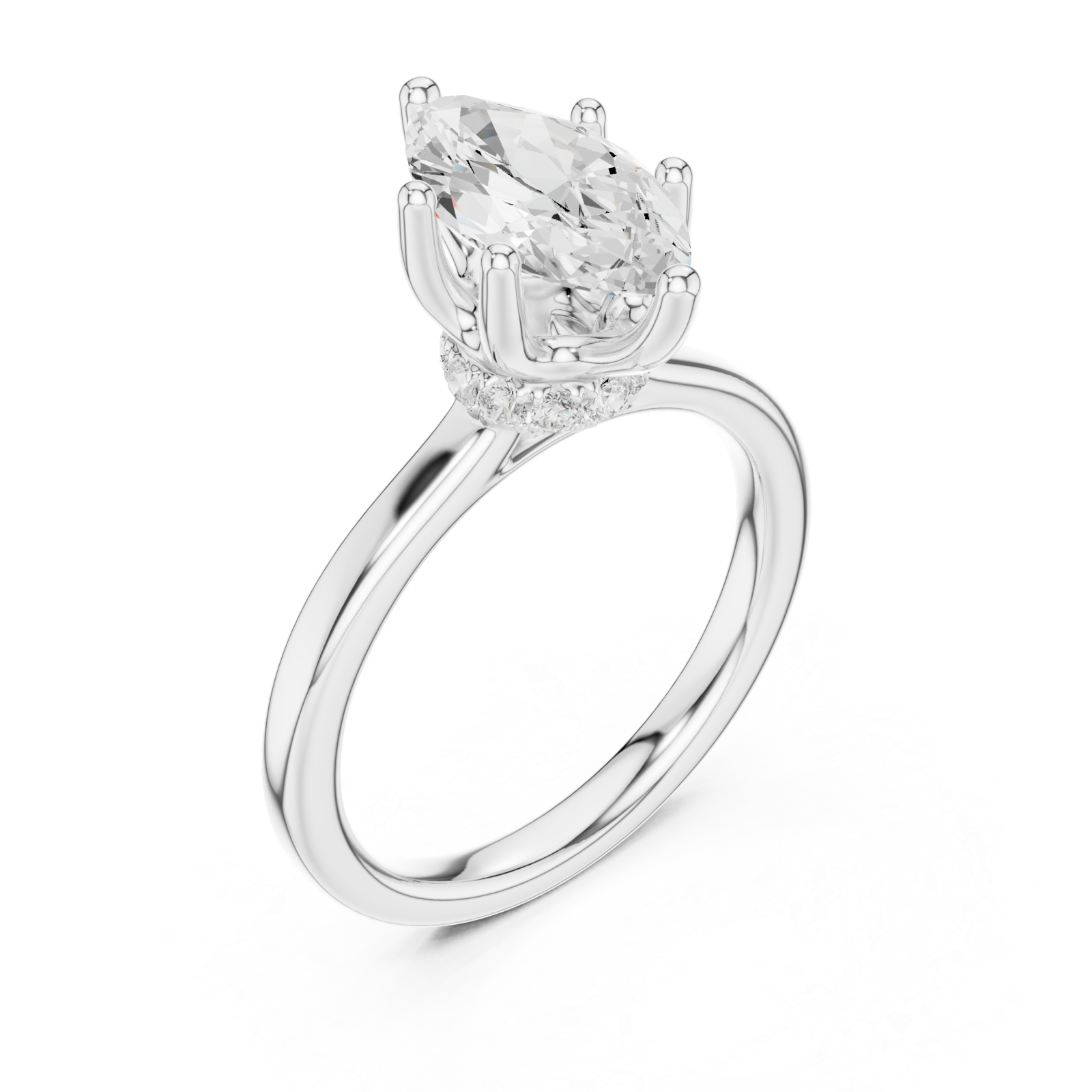  White Gold Luminous Marquise Elegance Ring Right View
