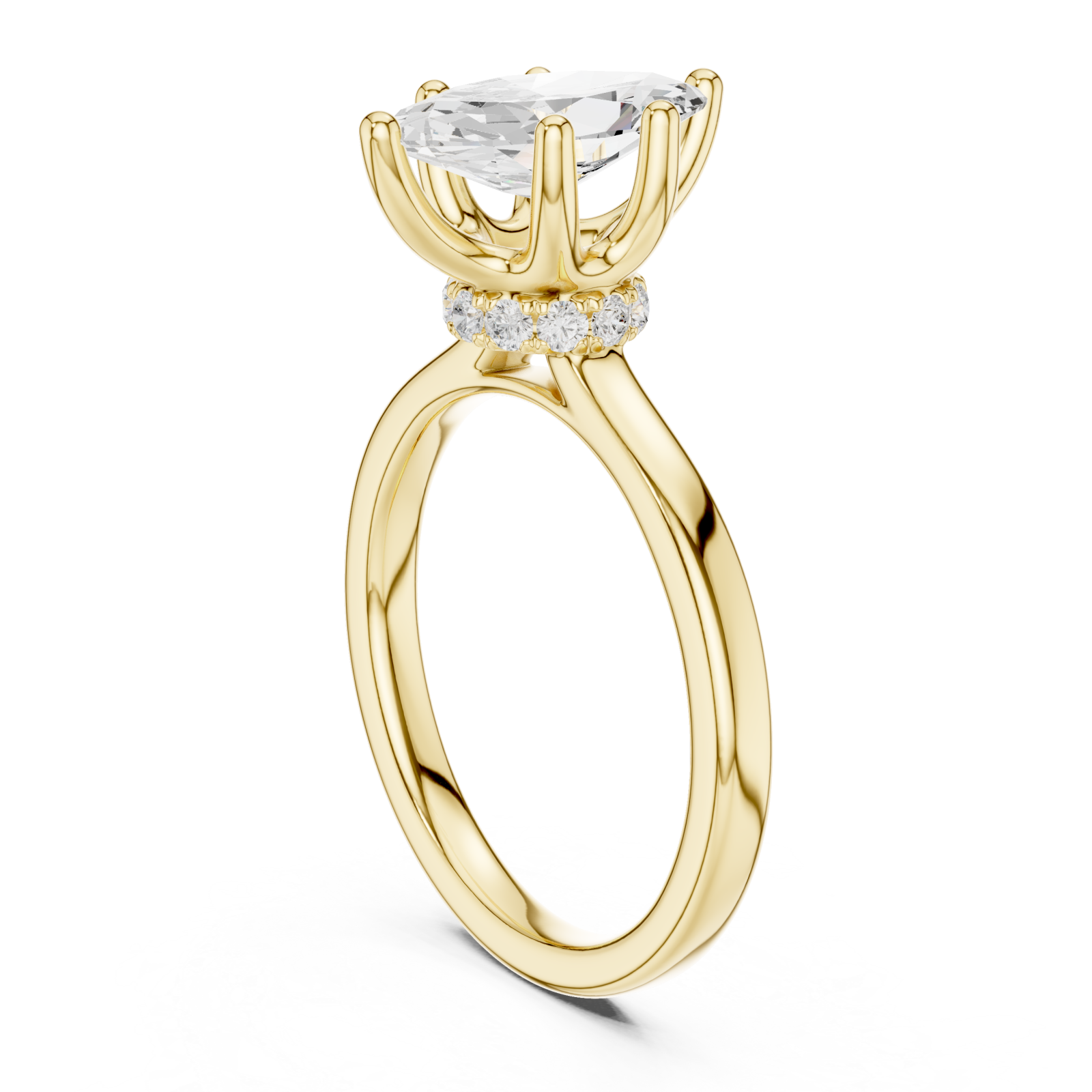  Gold Luminous Marquise Elegance Ring Left View