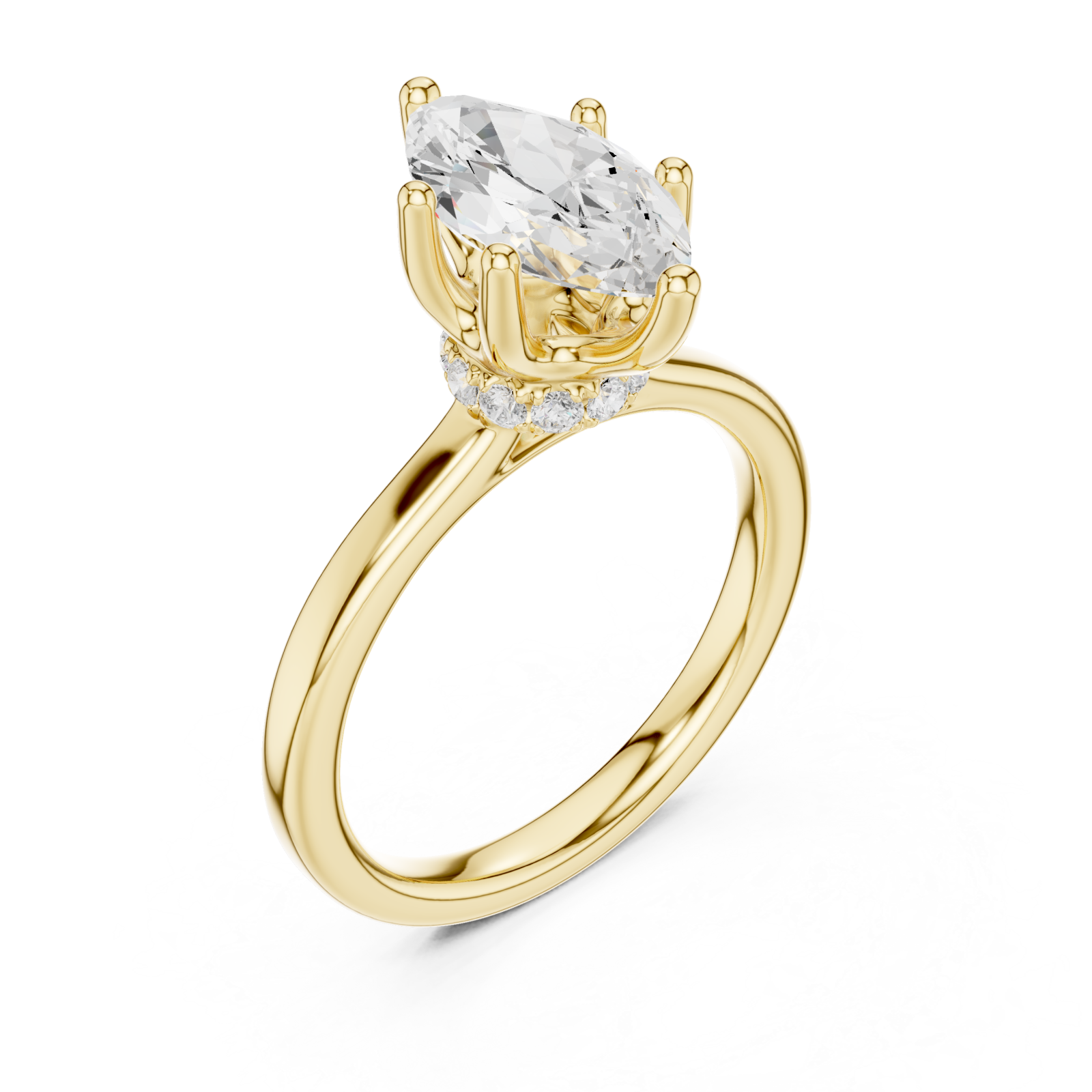 Gold Luminous Marquise Elegance Ring Right View