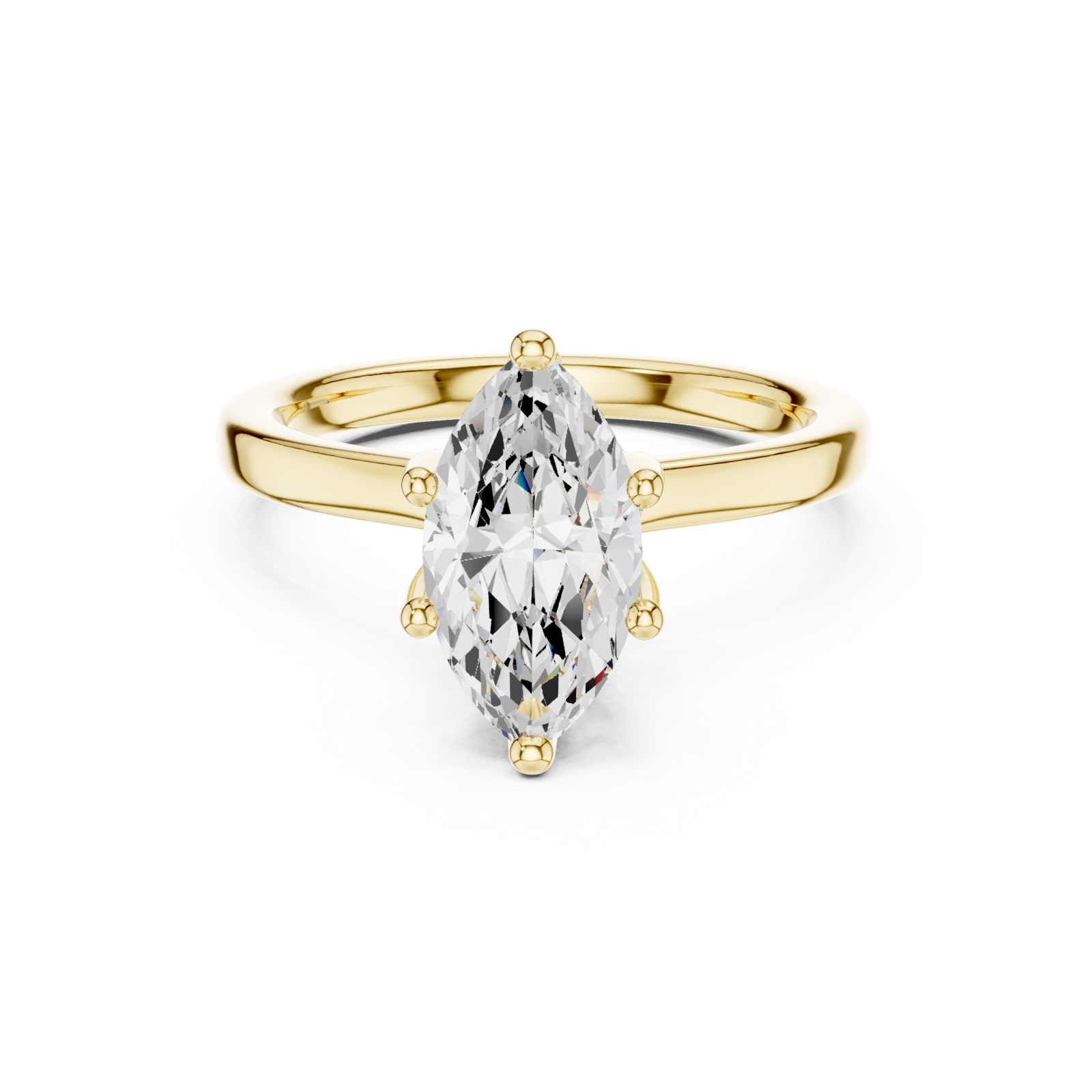  Gold Luminous Marquise Elegance Ring Front View