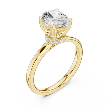 Gold Radiant Spiral Halo Ring Right View