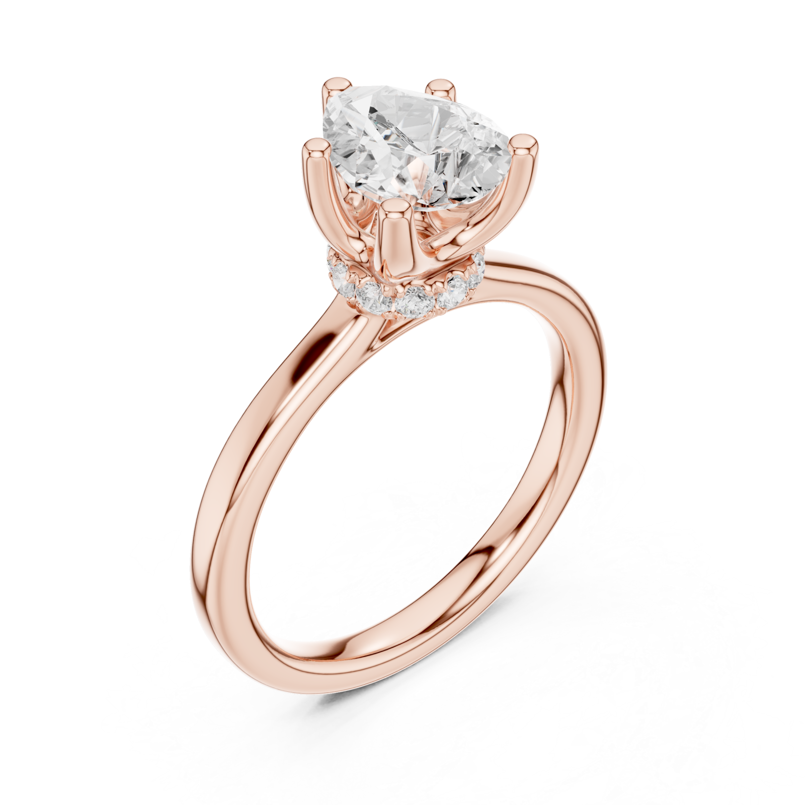  Rose Gold Icaria Twist Solitaire Engagement Ring Right View