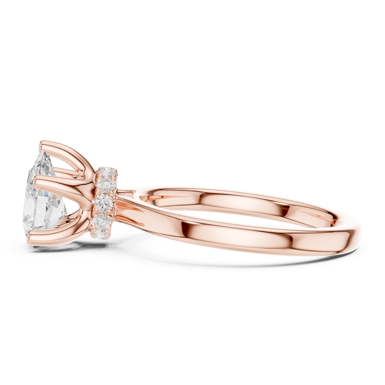  Rose Gold Icaria Twist Solitaire Engagement Ring Side View