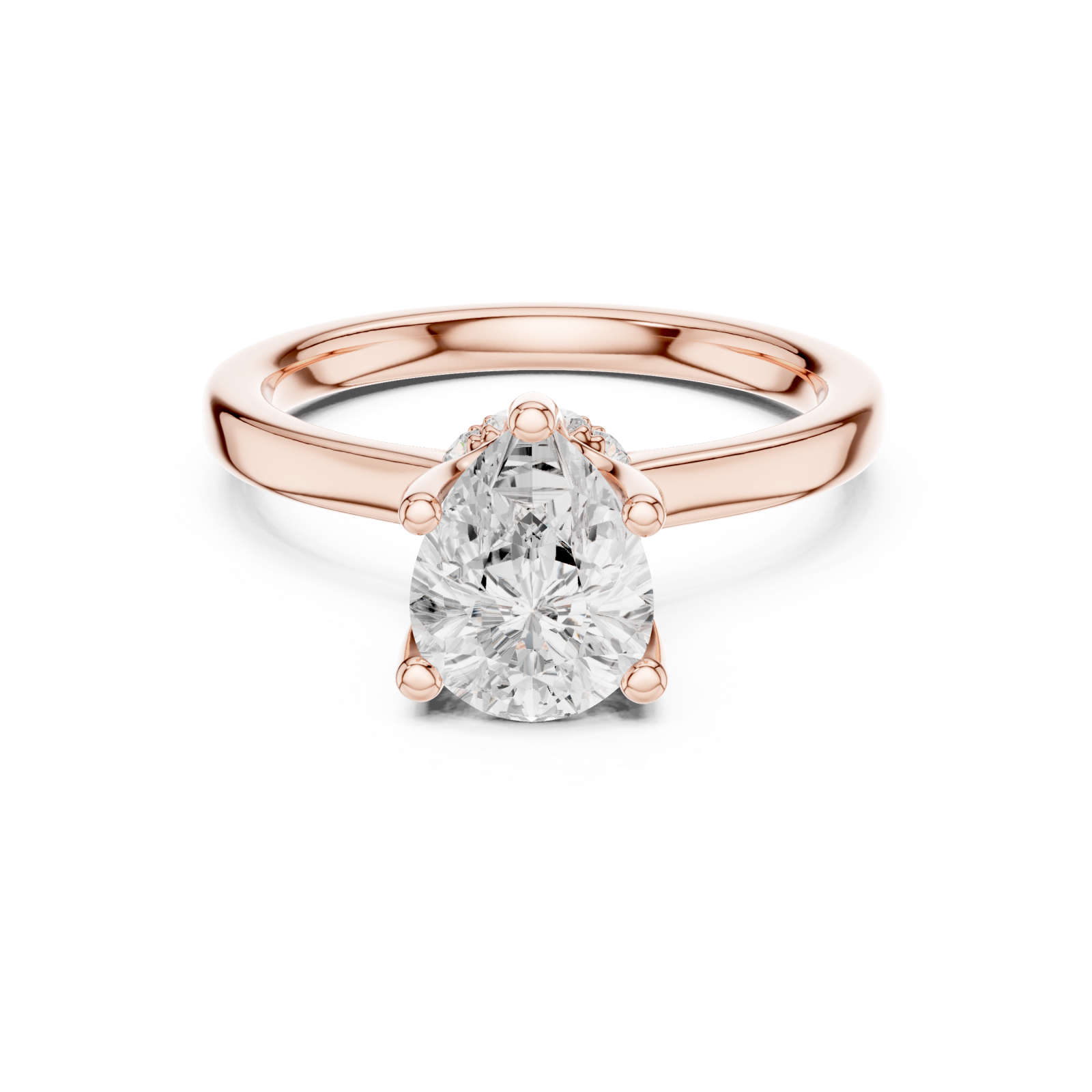  Rose Gold Icaria Twist Solitaire Engagement Ring Front View