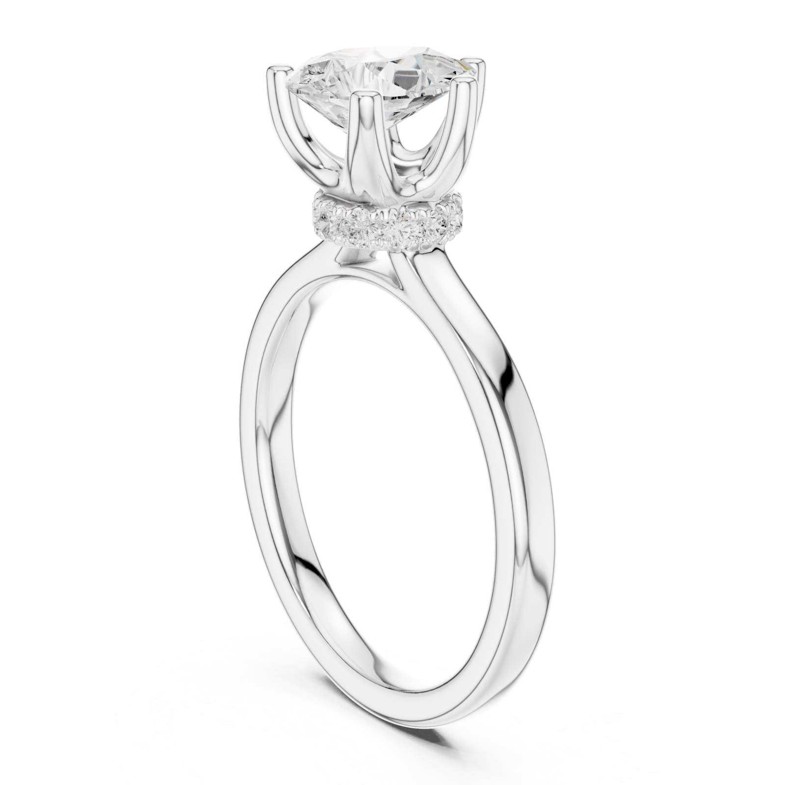  White Gold Icaria Twist Solitaire Engagement Ring Left View