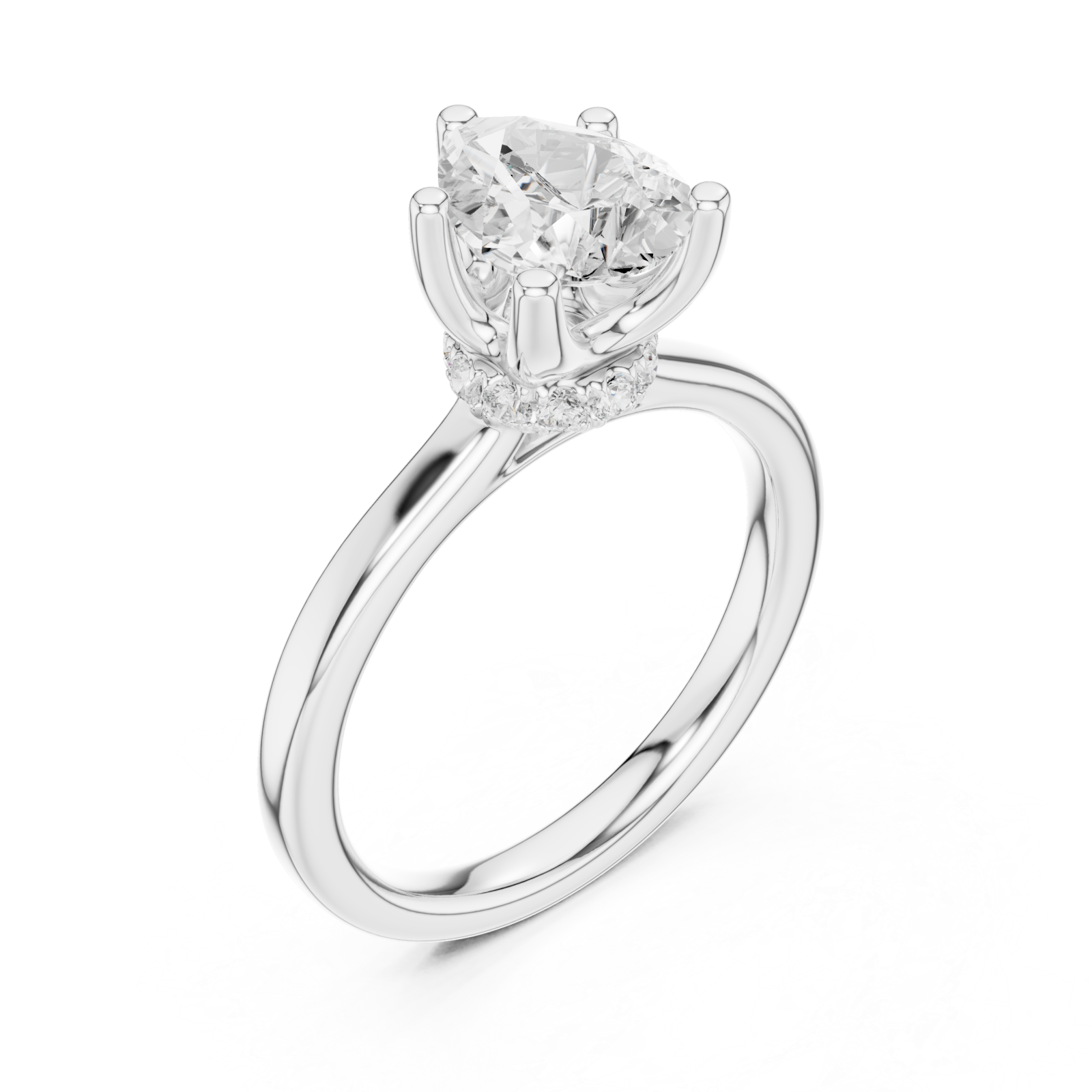  White Gold Icaria Twist Solitaire Engagement Ring Right View