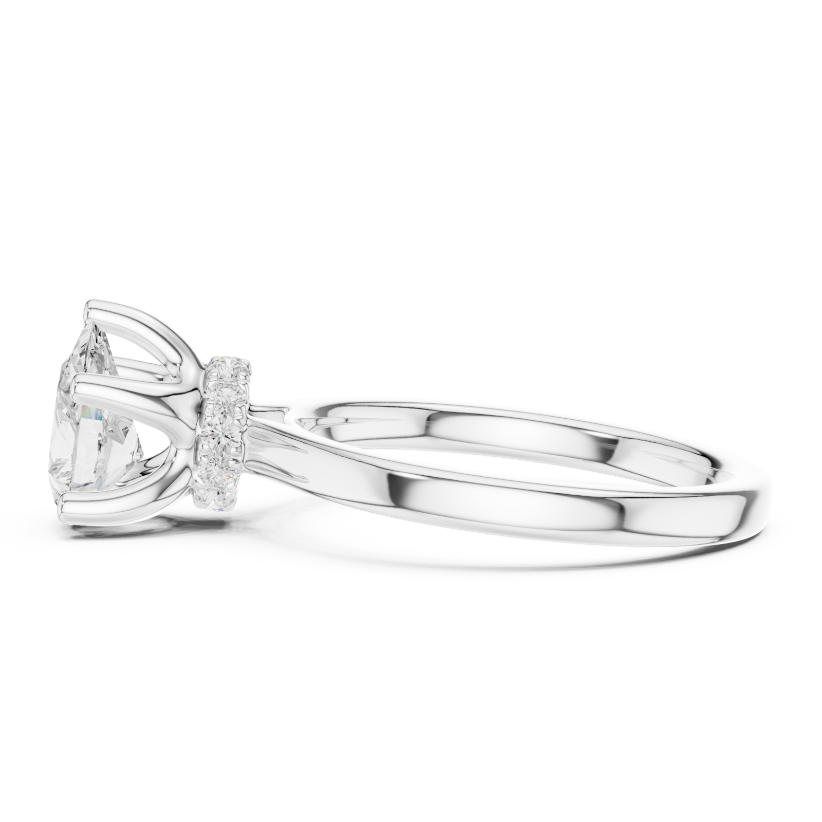  White Gold Icaria Twist Solitaire Engagement Ring Side View