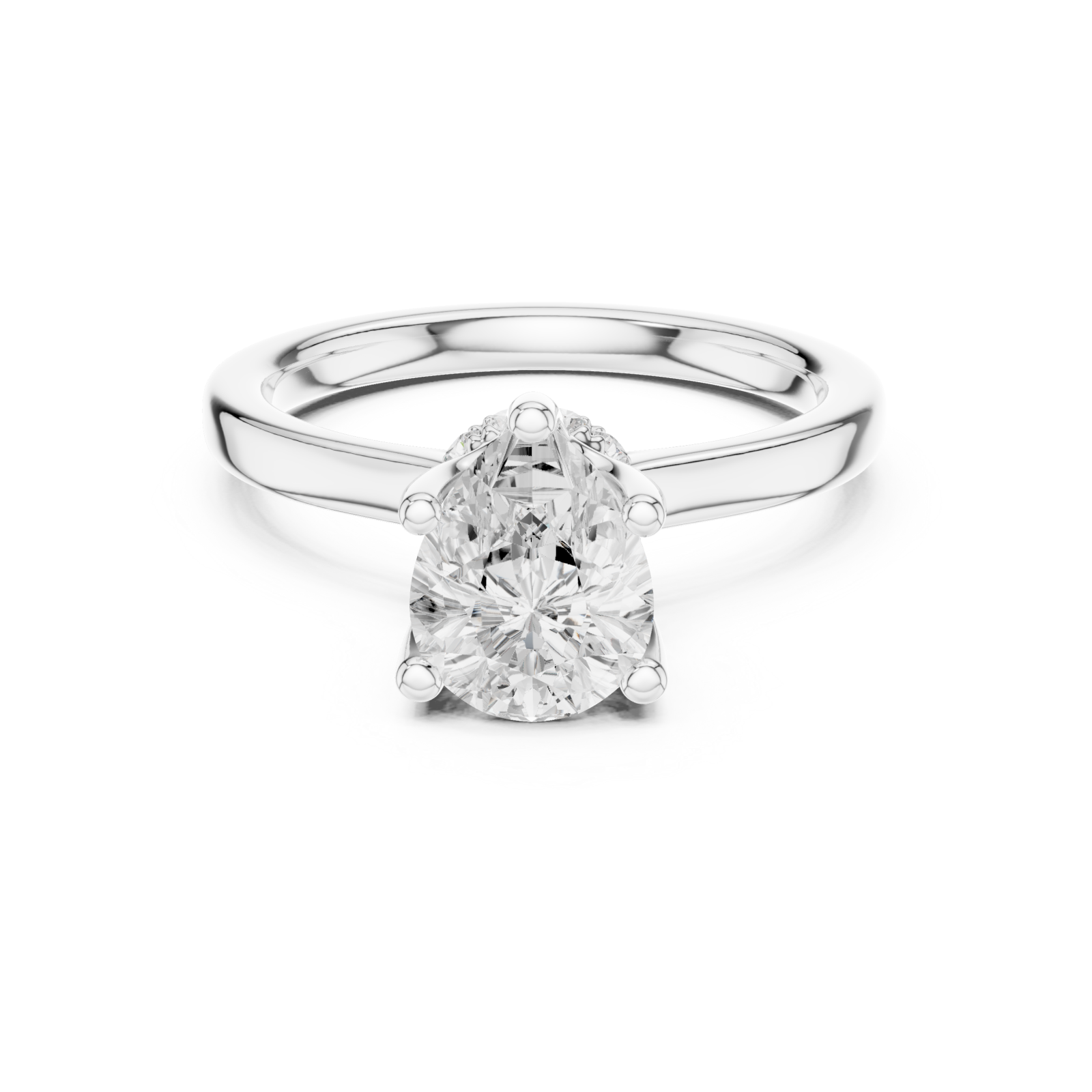  White Gold Icaria Twist Solitaire Engagement Ring Front View
