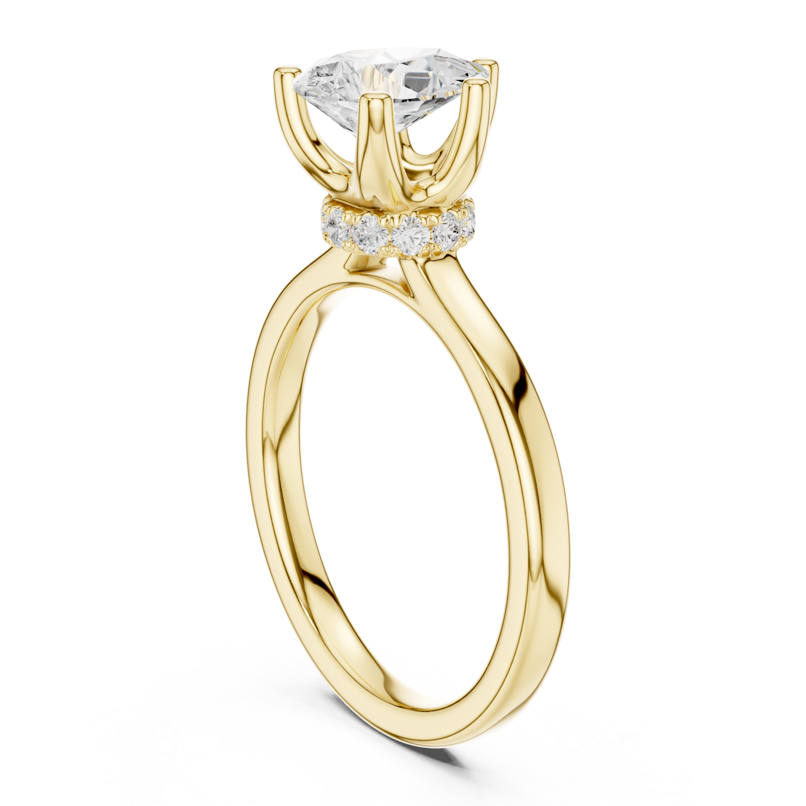  Gold Icaria Twist Solitaire Engagement Ring Left View