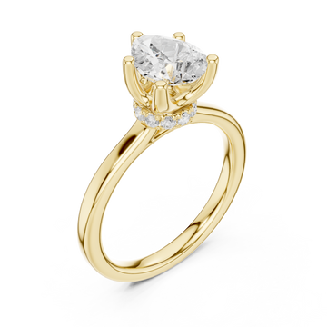 Gold Icaria Twist Solitaire Engagement Ring Right View