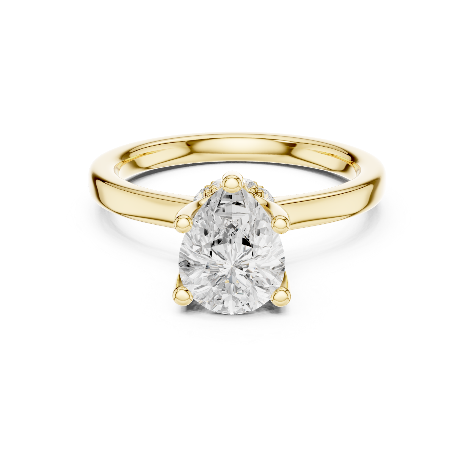  Gold Icaria Twist Solitaire Engagement Ring Front View