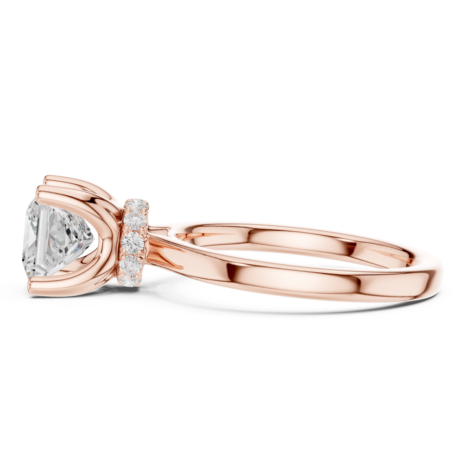  Rose Gold Celestial Promise Solitaire Band Ring Side View