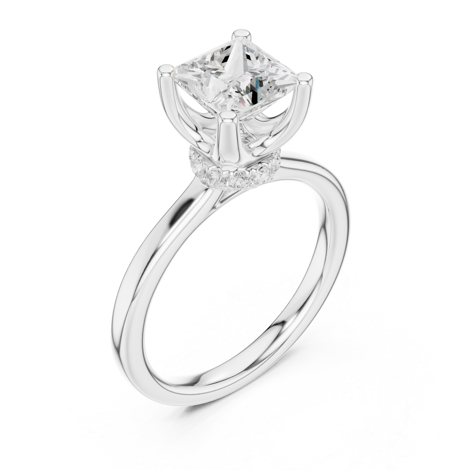  White Gold Celestial Promise Solitaire Band Ring Right View