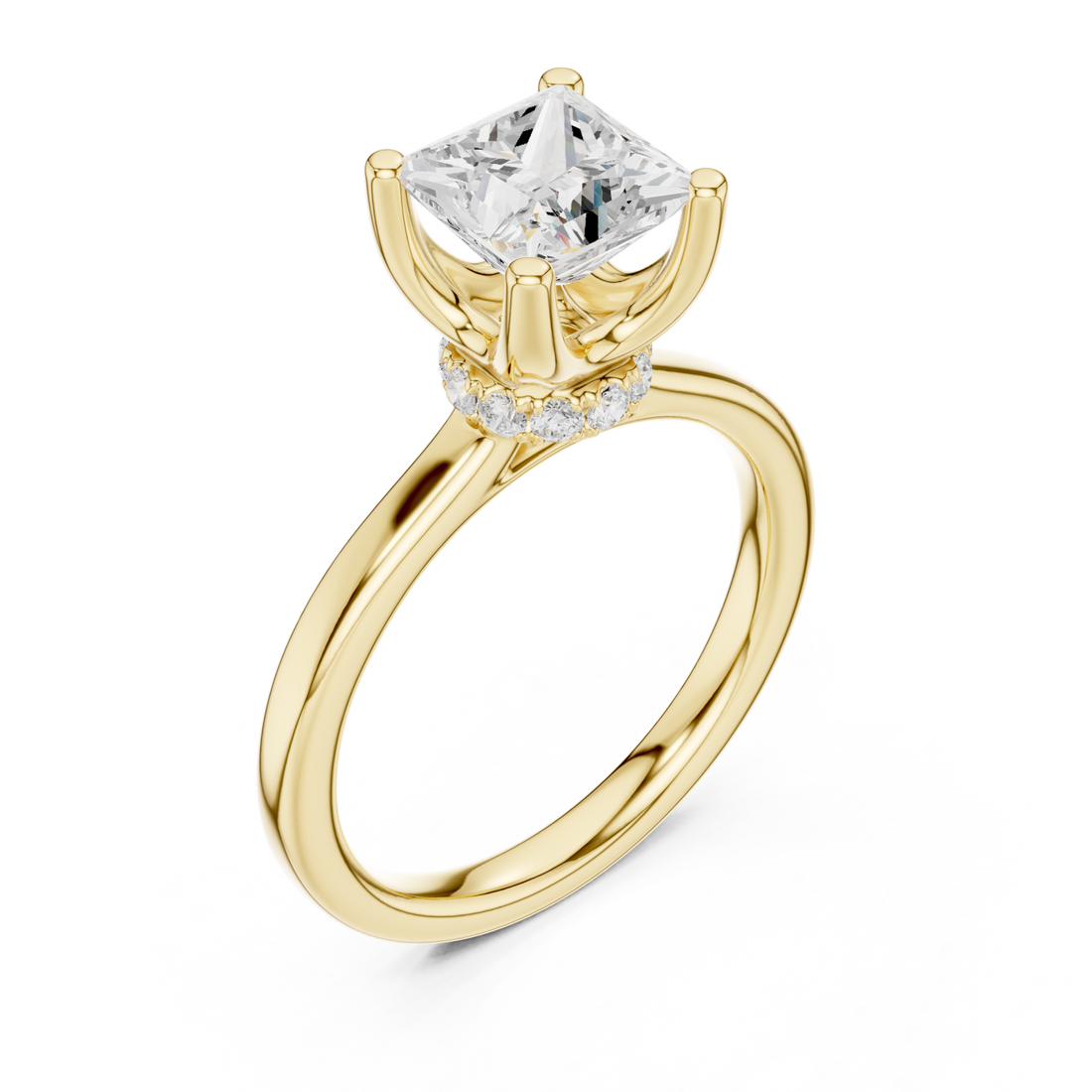Gold Celestial Promise Solitaire Band Ring Right View