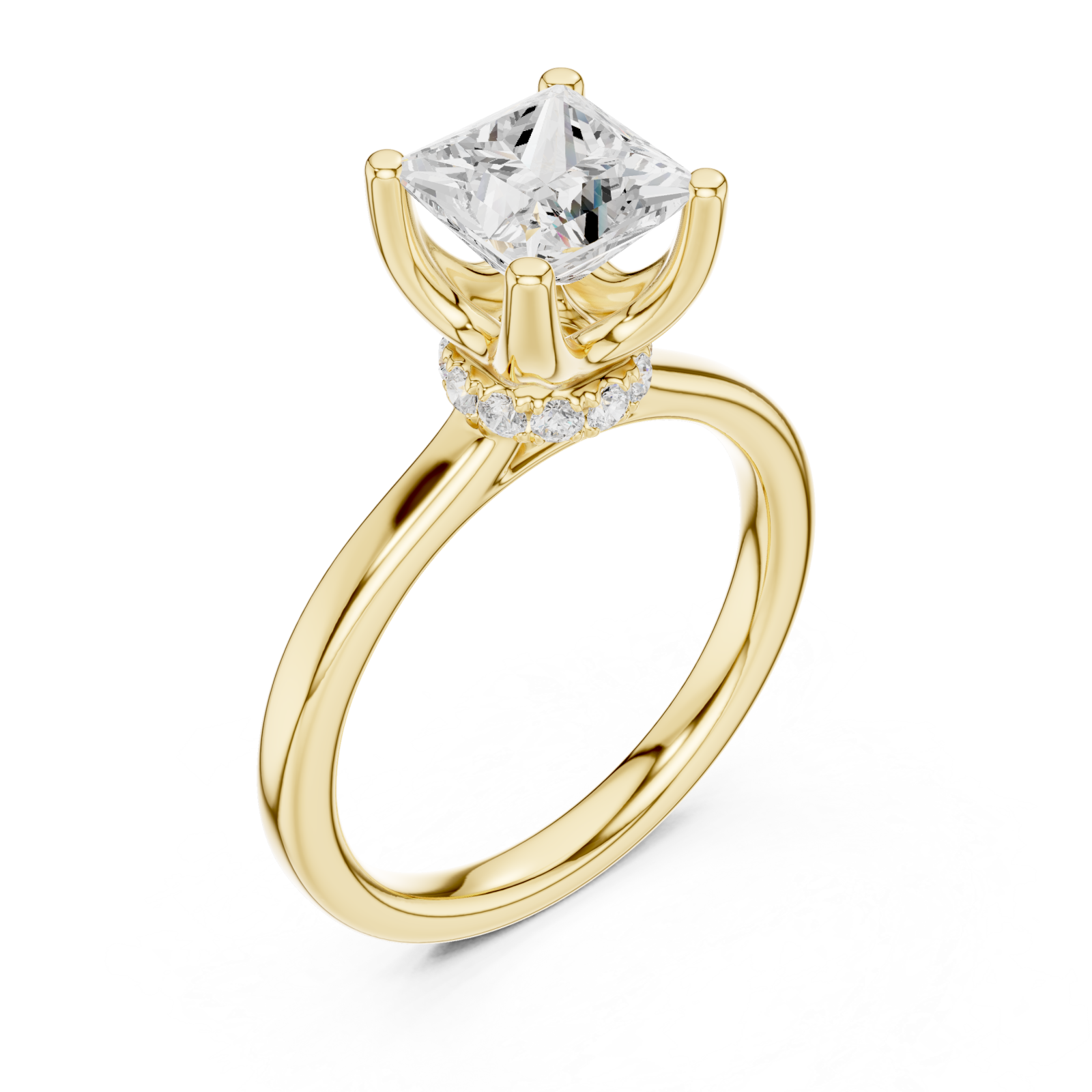 Gold Celestial Promise Solitaire Band Ring Right View