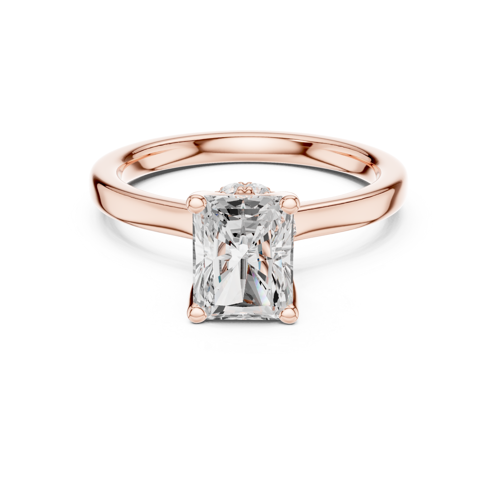 Rose Gold Radiant Embrace Ring Front View
