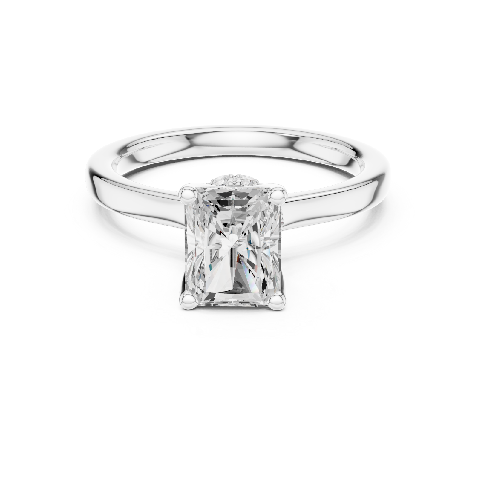  White Gold Radiant Embrace Ring Front View