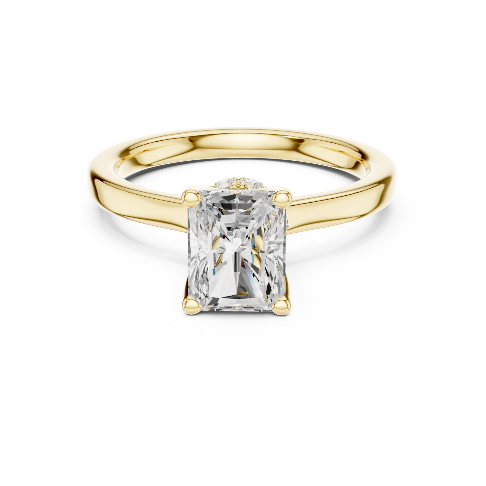  Gold Radiant Embrace Ring Front View