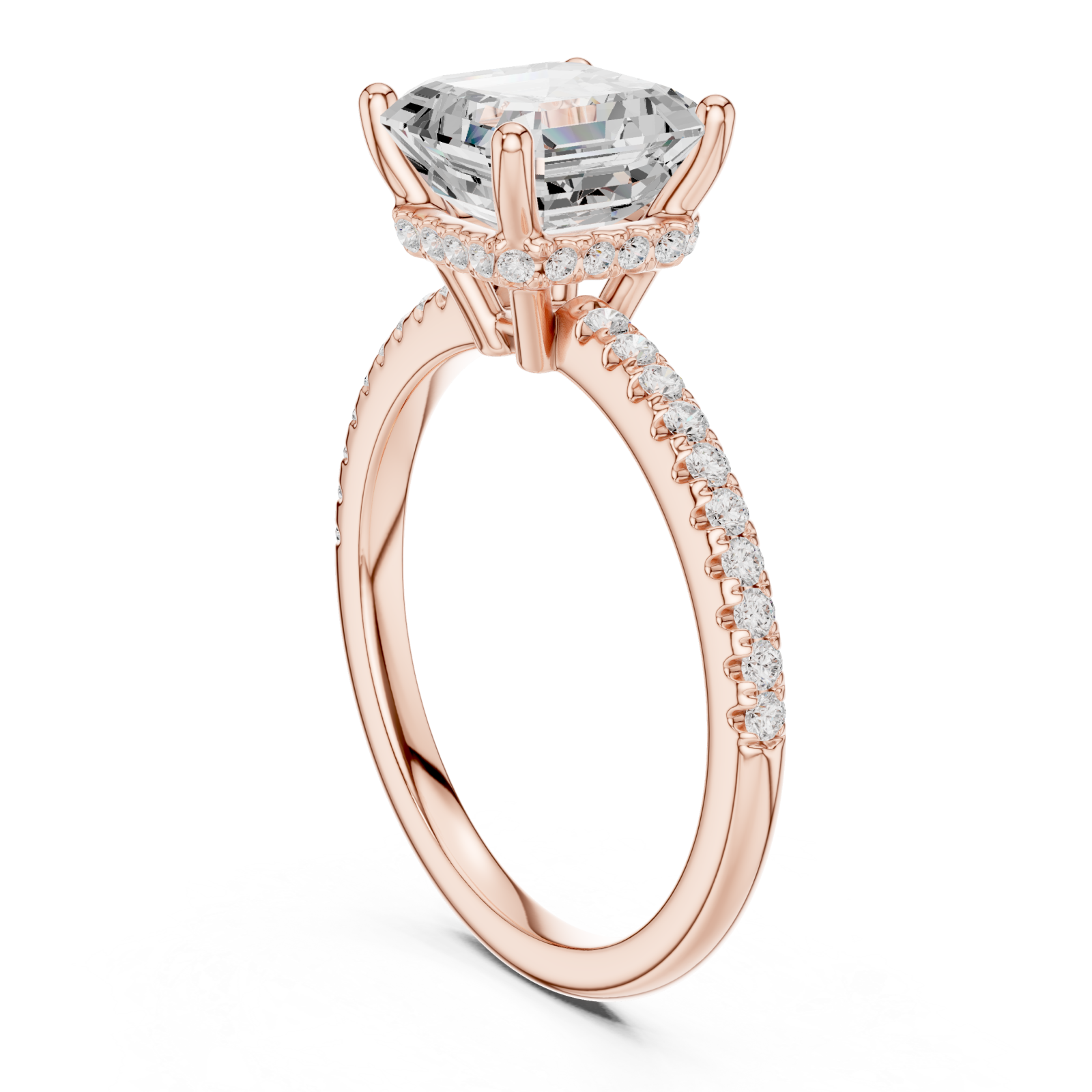  Rose Gold Grand Illume Solitaire Ring Left View