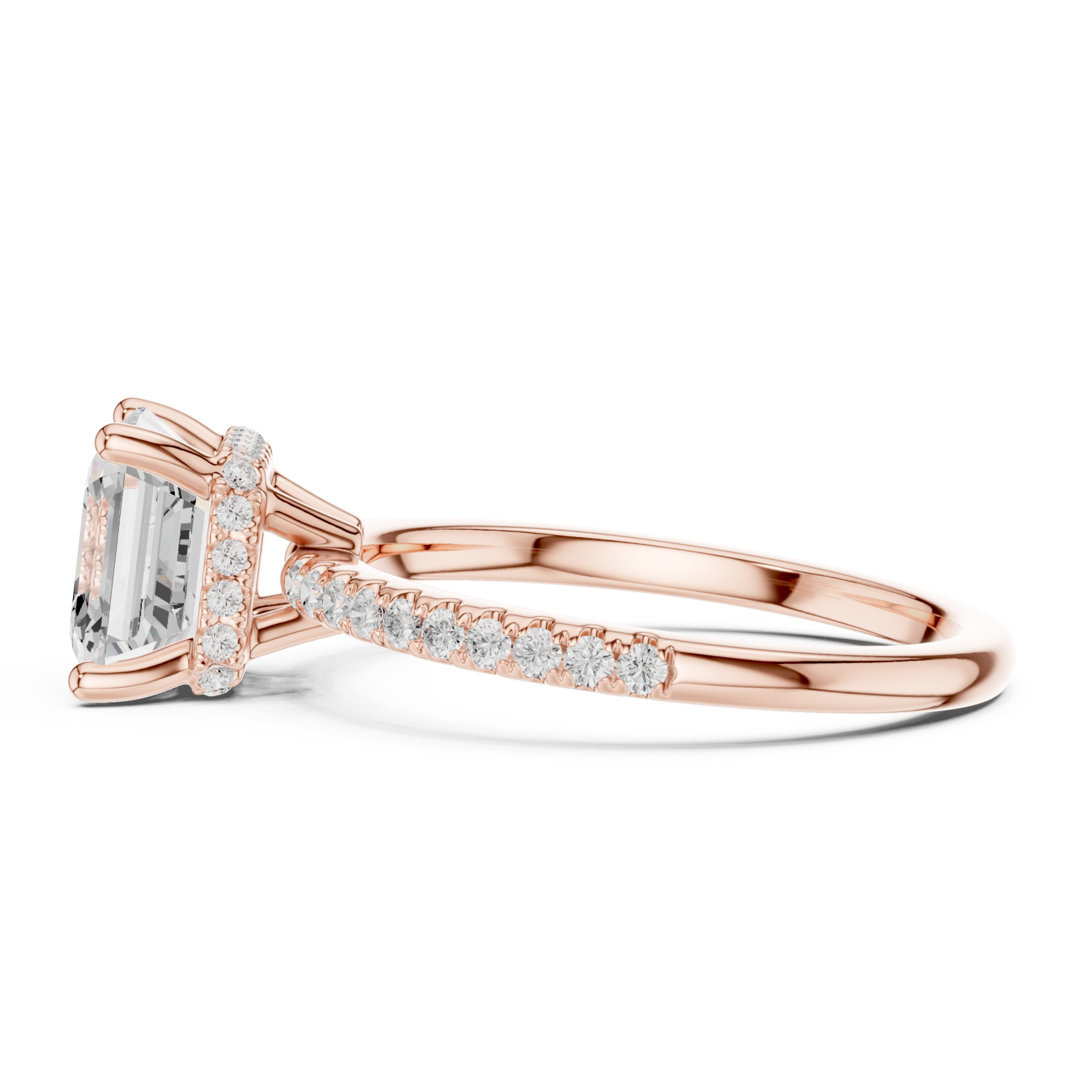  Rose Gold Grand Illume Solitaire Ring Side View