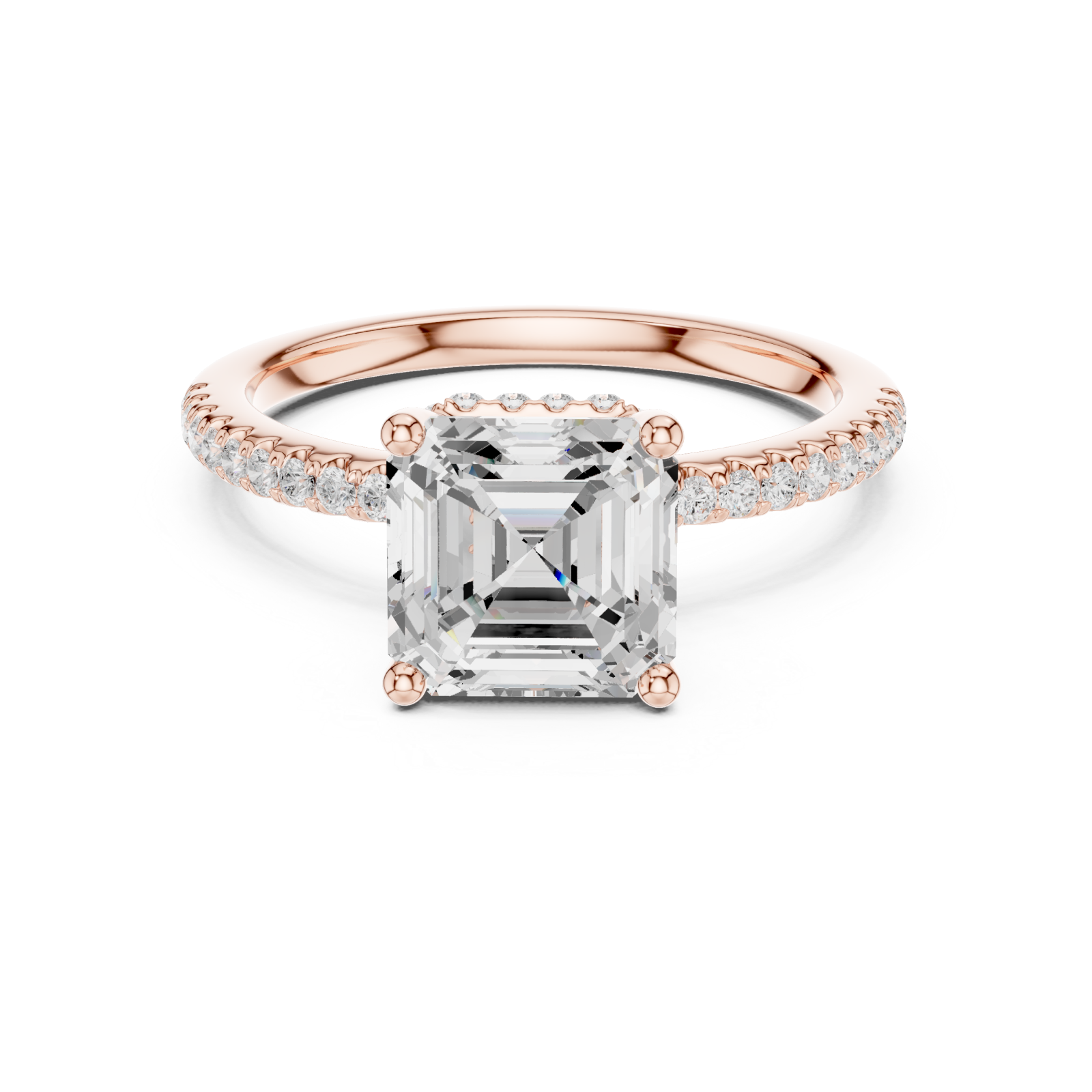  Rose Gold Grand Illume Solitaire Ring Front View