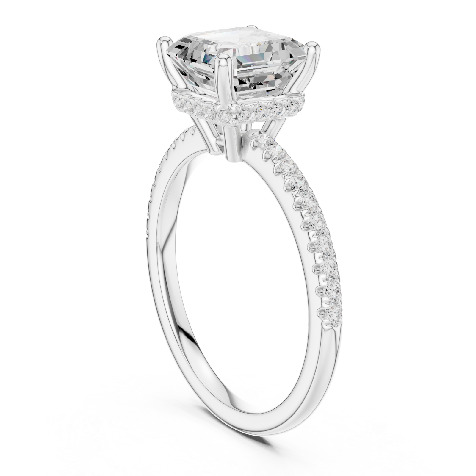  White Gold Grand Illume Solitaire Ring Left View