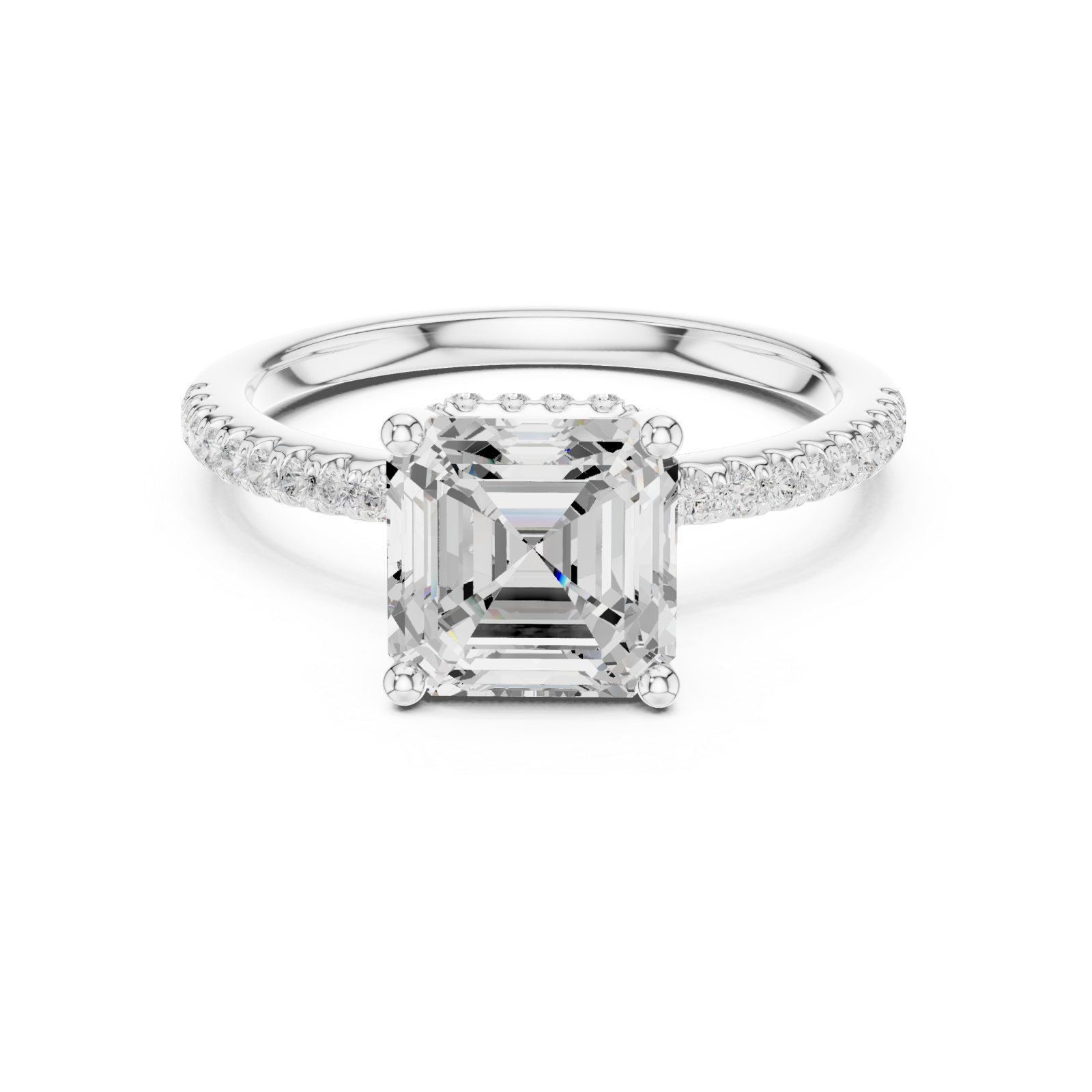  White Gold Grand Illume Solitaire Ring Front View