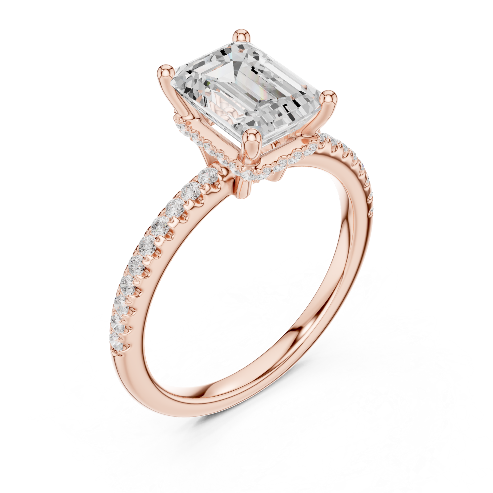  Rose Gold Luminous Aura Solitaire Band Right View