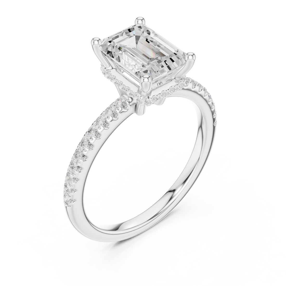  White Gold Luminous Aura Solitaire Band Right View