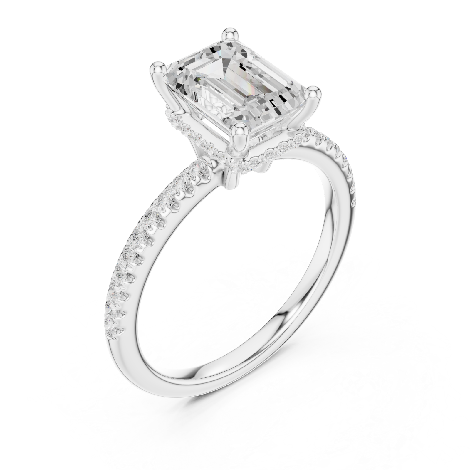  White Gold Luminous Aura Solitaire Band Right View
