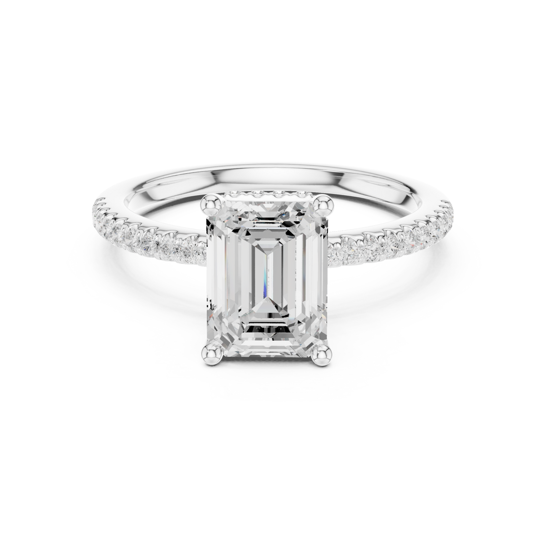  White Gold Luminous Aura Solitaire Band Right View