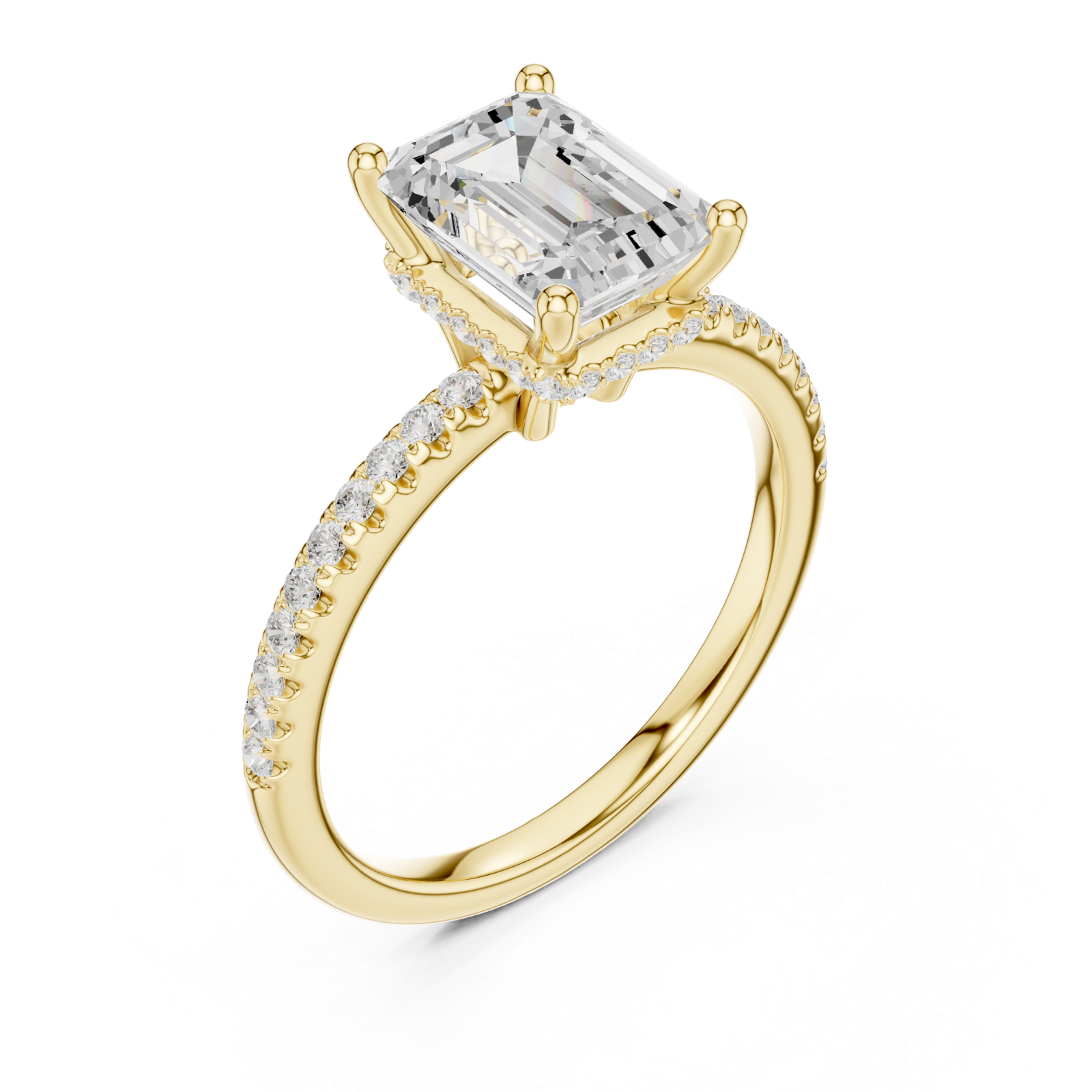 Gold Luminous Aura Solitaire Band Right View