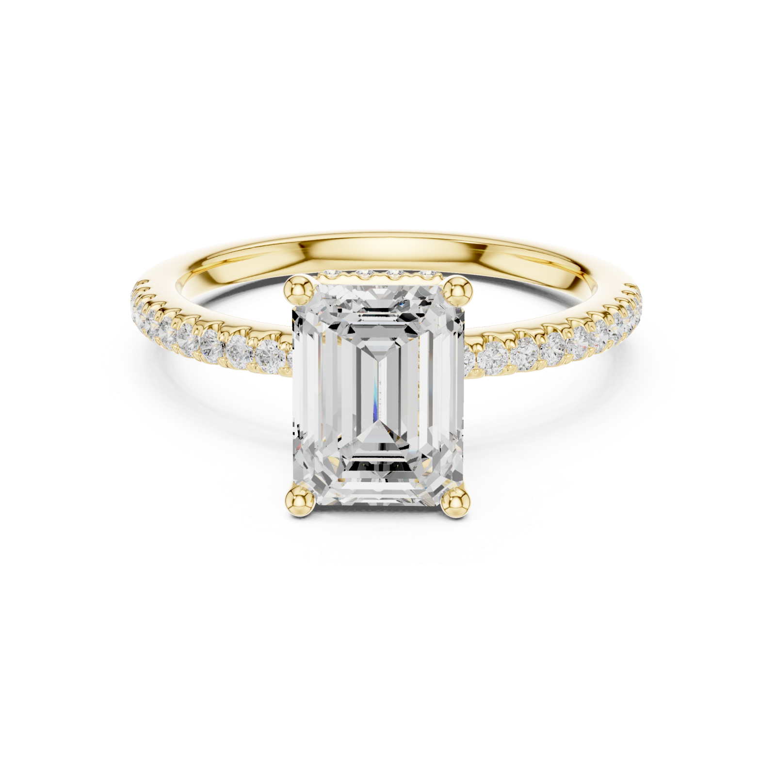  Gold Luminous Aura Solitaire Band Front View