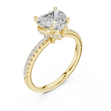 Gold Luminous Heart Crown Ring Right View