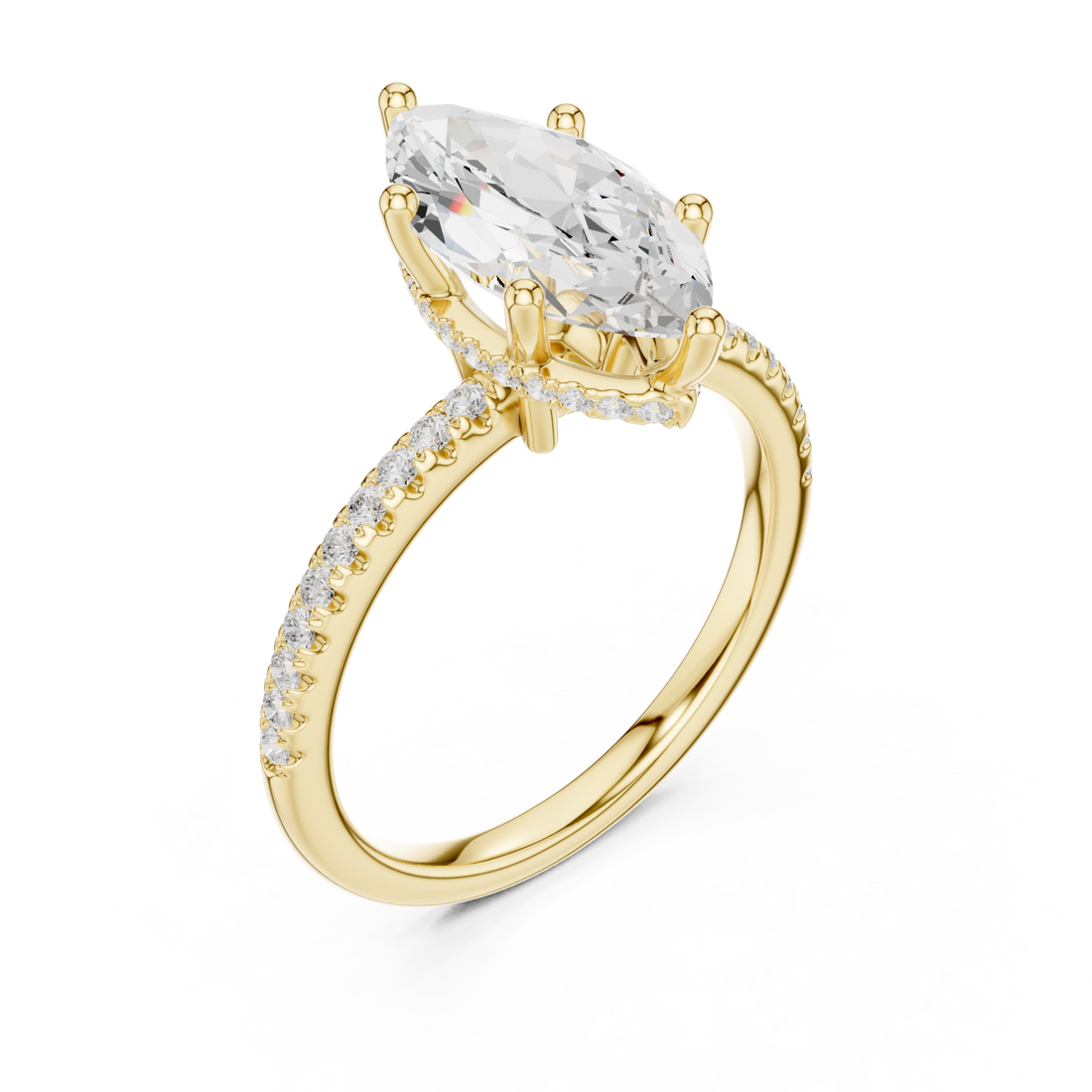 Gold Radiant Whisper Marquise Band Ring Right View