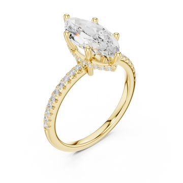 Gold Radiant Whisper Marquise Band Ring Right View