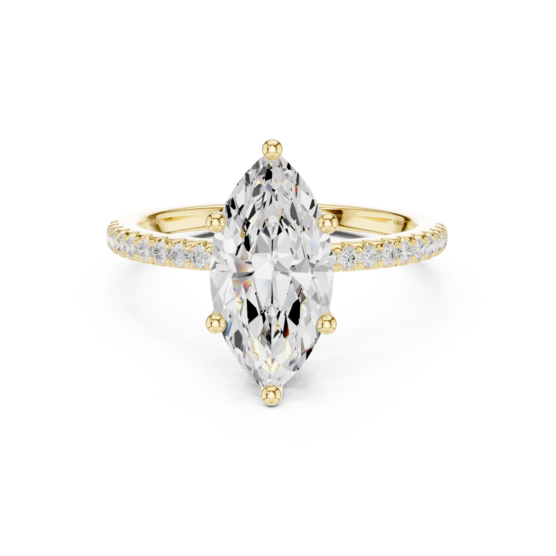 Gold Radiant Whisper Marquise Band Ring Right View