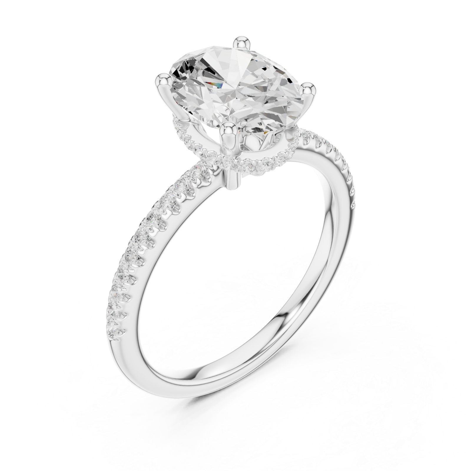  White Gold Radiant Elegance Halo Ring Right View